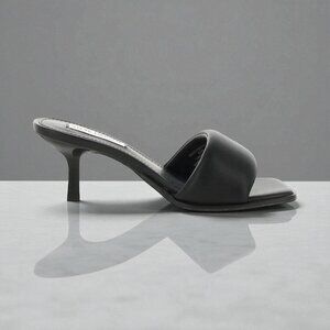 STEVE MADDEN Snazzy Black Padded Sandals Heels Size 11 NEW NWOB